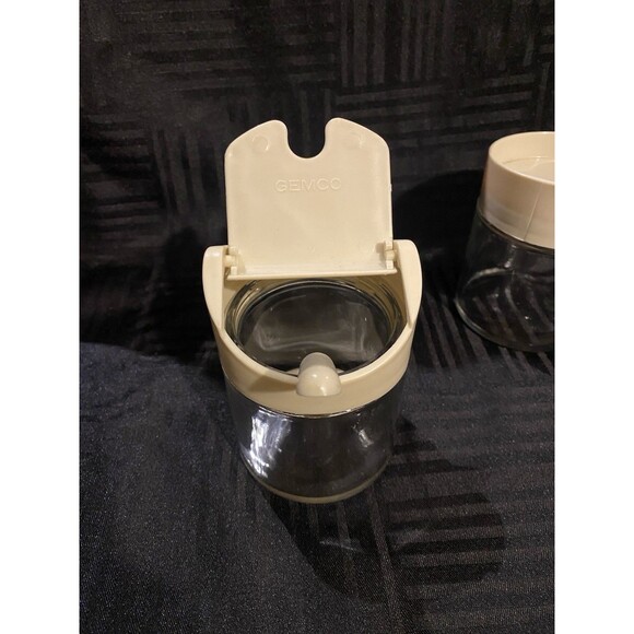 Vintage Gemco Cream and sugar set with caddy and sugar spoon - Picture 2 of 8